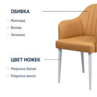 Product photo Tulip chair, beige eco-leather, white legs from the ChiedoCover company.
