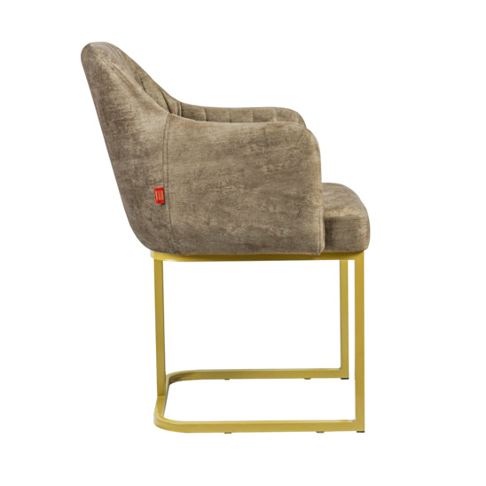 Tulip chair, grey, gold base - photo 2