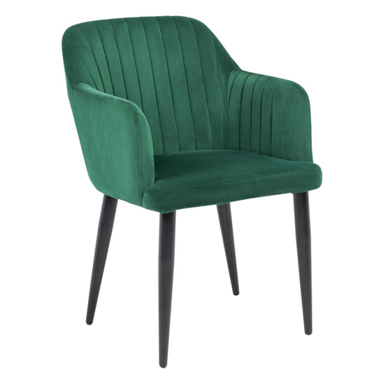 Tulip light chair, velour green Velutto 33, metal legs - photo 1