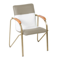 Product photo Samba chair, grey-beige/white, champagne frame from the manufacturer ChiedoCover, product picture, real product photo