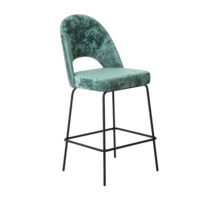 Product photo Mallin bar stool, velour Palermo mentol 09, metal legs from the manufacturer ChiedoCover, product picture, real product photo