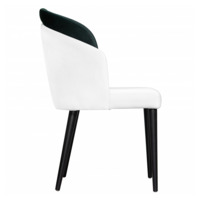 Product photo Lily half-seat, white/ dark green, black legs from the ChiedoCover company.