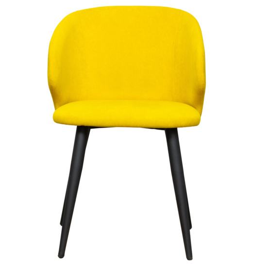 Mark chair, yellow velour, metal legs - photo 3