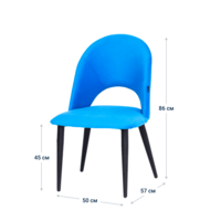 Product photo Ignis chair, blue velour, metal legs from the ChiedoCover company.