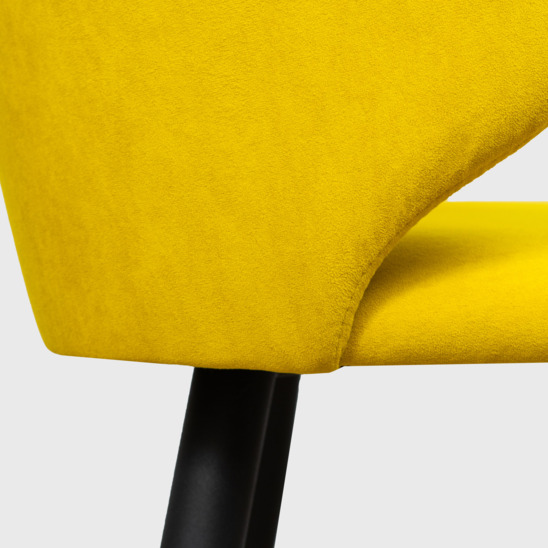 Mark chair, yellow velour, metal legs - photo 13