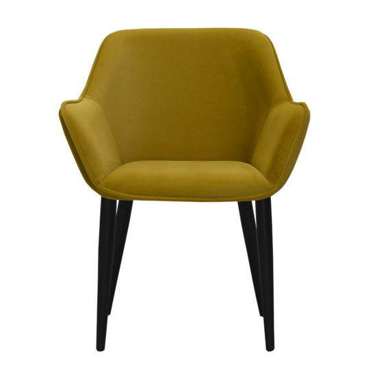 Euphoria chair without drapery, mustard velour, metal legs - photo 2