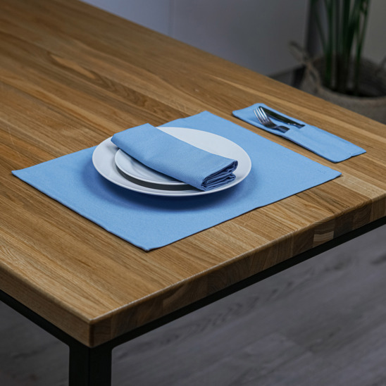 A set of placemats and couverts for 2 devices, blue - photo 1