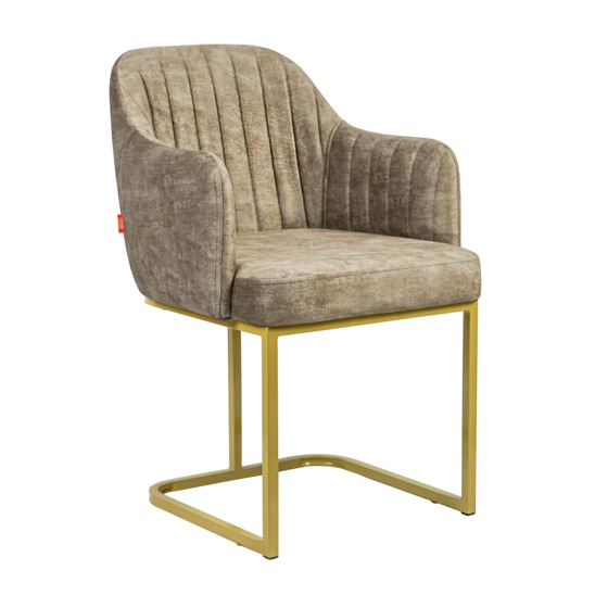 Tulip chair, grey, gold base - photo 5