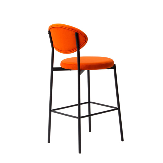 Hawaii bar stool, velour Velutto 27, legs metal black moire - photo 3