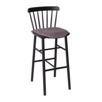 Product photo Bar stool Tucker 750, microfiber Furor Volcanic Glass, beech RAL 9005 from the manufacturer ChiedoCover, product picture, real product photo