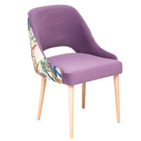 Product photo Milan chair, purple velour, flowers print from the manufacturer ChiedoCover, product picture, real product photo