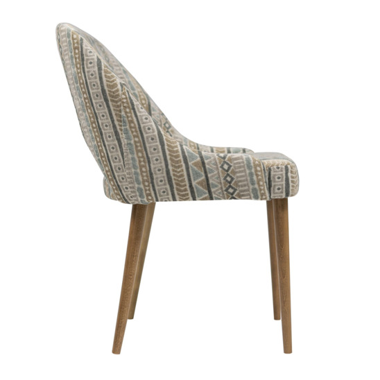 Mila chair, chenille ONTARIO aqua sea, light walnut - photo 2