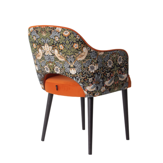 Rose chair, velour Velutto 27, back tapestry, beech stain black - photo 4