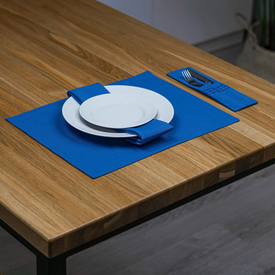 A set of placemats and couverts for 2 devices, blue - photo 2