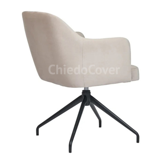 Tulip chair, beige fabric, metal rotating base - photo 3