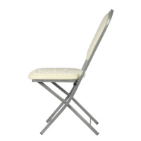 Product photo Chair Hit 20 mm, folding, silver, beige leatherette from the ChiedoCover company.