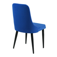 Product photo Kongsberg chair, velour blue velutto 45, metal legs from the ChiedoCover company.
