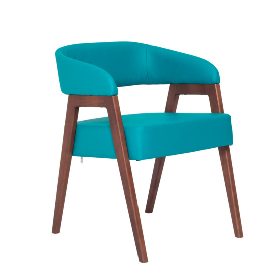 Ricco chair, Galaxy Dark Green leatherette, beech legs - photo 1