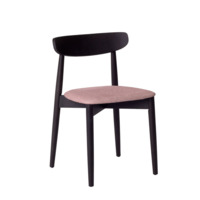 Product photo Rockwell chair, microfibre Bubble 5 Flamingo, beech frame, black stain from the manufacturer ChiedoCover, product picture, real product photo