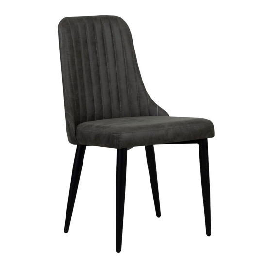 Kongsberg chair, anthracite eco-leather, metal legs - photo 1