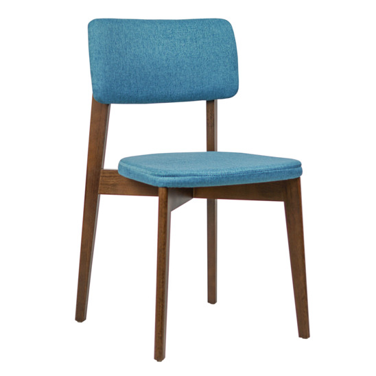 Topas chair, Montreal 57 turquoise matting, antique walnut - photo 1