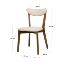 Product photo Ruby chair, eco-leather Lux almond (beige), antique walnut from the ChiedoCover company.