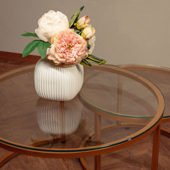 Madison coffee table, gold with glass - photo 8