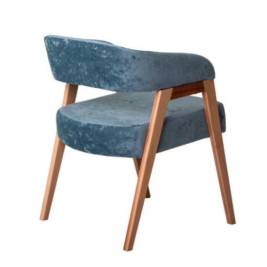 Ricco chair, velour Palermo sky 08, beech legs - photo 4