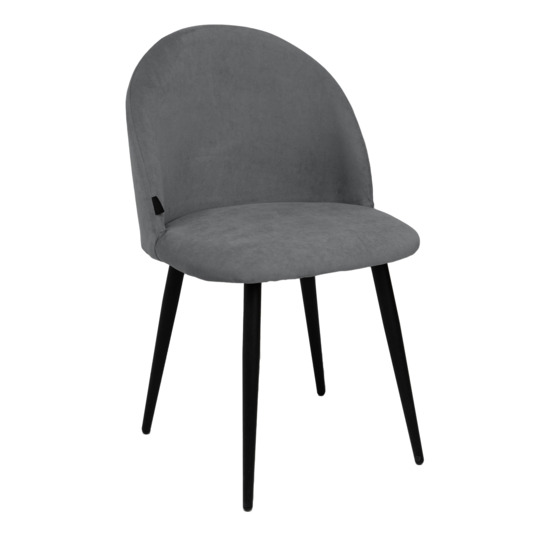 Solar chair, black legs, grey velour - photo 1