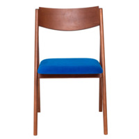 Product photo Clack folding chair, wooden backrest, blue from the ChiedoCover company.