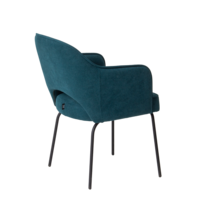 Product photo Rose chair, velour Omega 61, spider legs RAL 9005 from the ChiedoCover company.