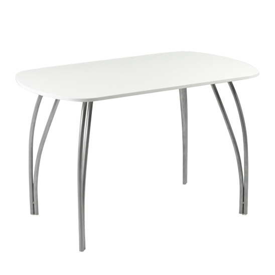 Leader 23 table, matt white, silver frame - photo 1