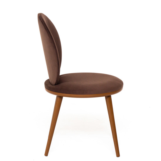 Ronda chair, brown velour, beech legs - photo 3