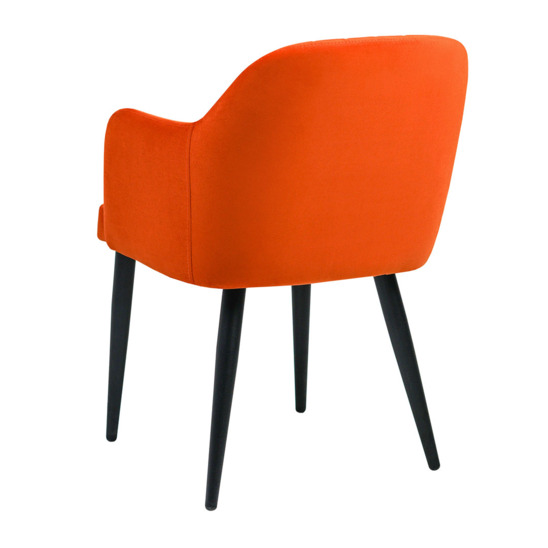 Tulip chair, velour orange Velutto 27, metal legs - photo 3