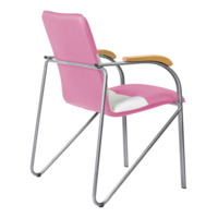 Product photo Samba chair, pink/white, frame - silver from the ChiedoCover company.