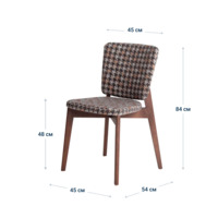 Product photo Safir chair, chenille Salon 03, beech legs, antique walnut stain from the ChiedoCover company.