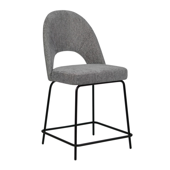 Mallin semi-bar stool, chenille milano 10, metal legs - photo 1