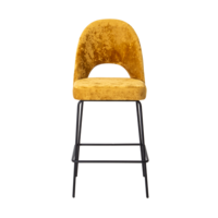 Product photo Mallin bar stool, Palermo gold 10 velour, metal legs from the ChiedoCover company.