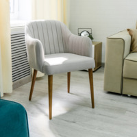 Product photo Tulip chair, grey boucle, black legs from the ChiedoCover company.