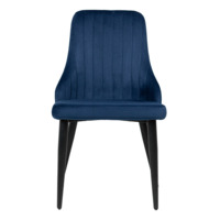 Product photo Kongsberg light chair, velour blue Velutto 26, metal legs from the ChiedoCover company.