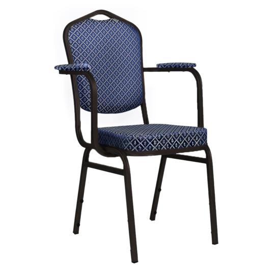 Hit 20mm chair with armrests, black moire, diamond blue - photo 1