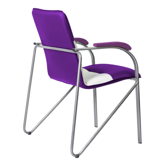 Samba M chair, dark purple/white, frame - silver - photo 2