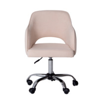 Product photo Rosa chair, chenille Epic 04, on a wheel base, chrome from the ChiedoCover company.