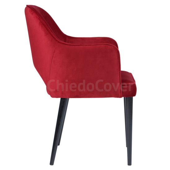 Rose chair, burgundy corduroy, black legs - photo 2