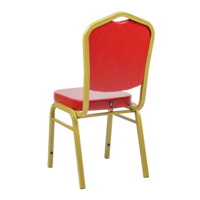 Product photo Chair Hit 25 mm, gold, red eco-leather, with carriage tie from the ChiedoCover company.