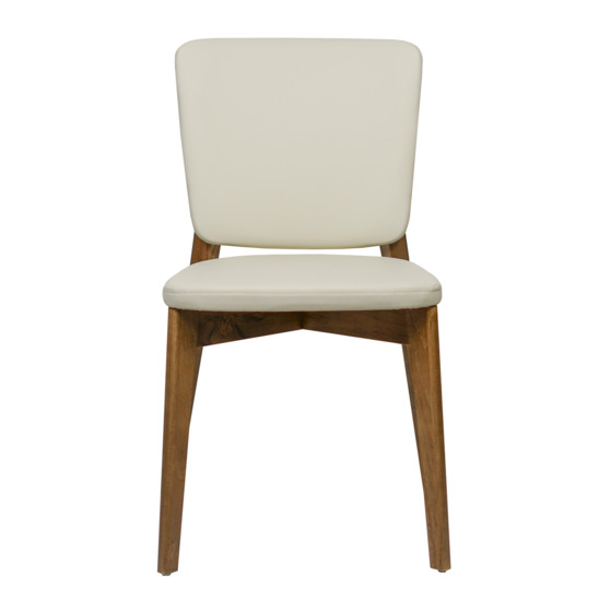 Safir chair, Luxa cream eco-leather, light beige, light walnut - photo 2