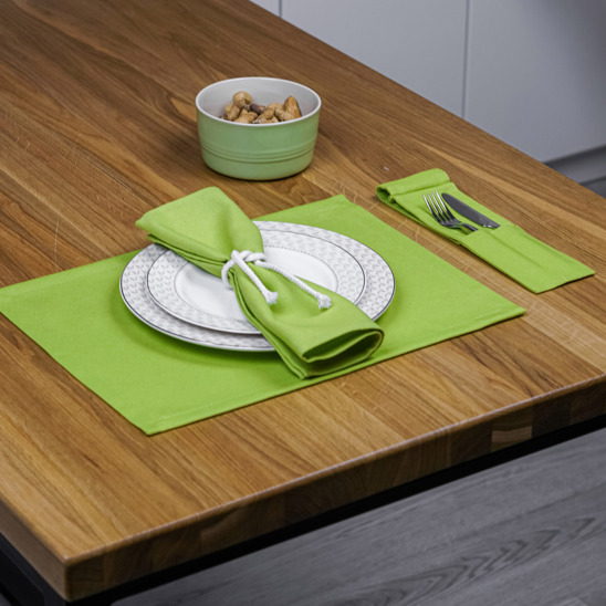 A set of placemats and couverts for 2 devices, green - photo 3