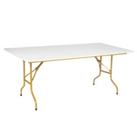 Product photo Leader table 2, 2400x800, white, gold from the manufacturer ChiedoCover, product picture, real product photo