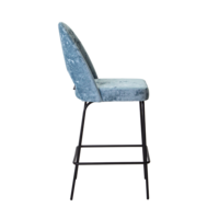 Product photo Mallin bar stool, velour Palermo sky08, metal legs from the ChiedoCover company.
