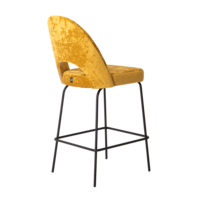 Product photo Mallin bar stool, Palermo gold 10 velour, metal legs from the ChiedoCover company.